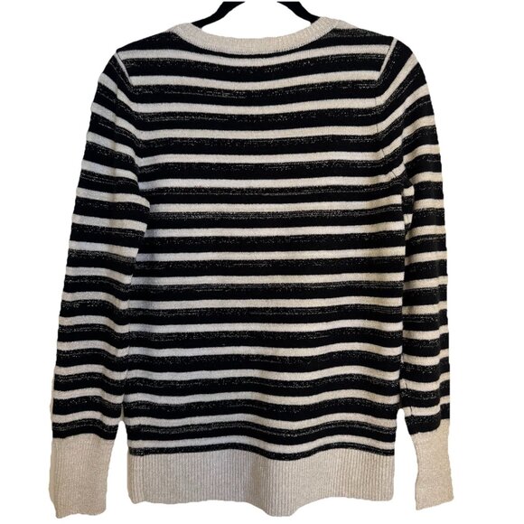 Loft Long Sleeve Sweater Womens S Pullover Multicolor Metallic Striped Holiday - Picture 5 of 5